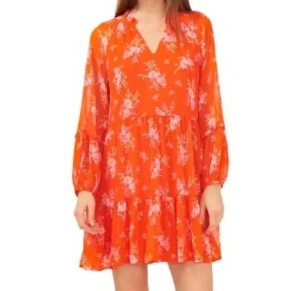 Vince Camuto Popover Romantic Flirty NWT medium floral boho Shift dress - Picture 1 of 10